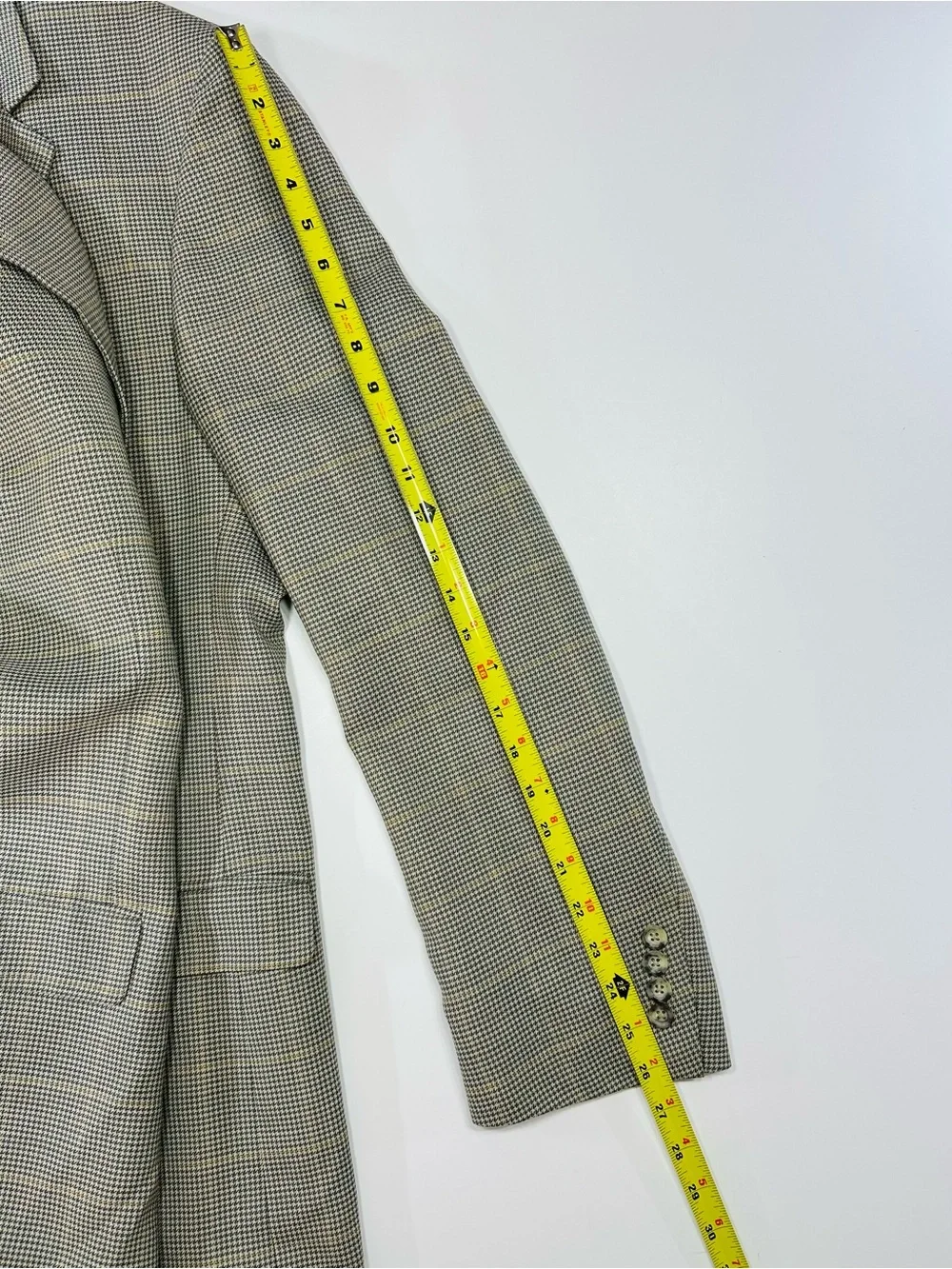 Vintage Oscar De La Renta Wool Glen Plaid Blazer 46L Quiet Luxury Sport Coat
